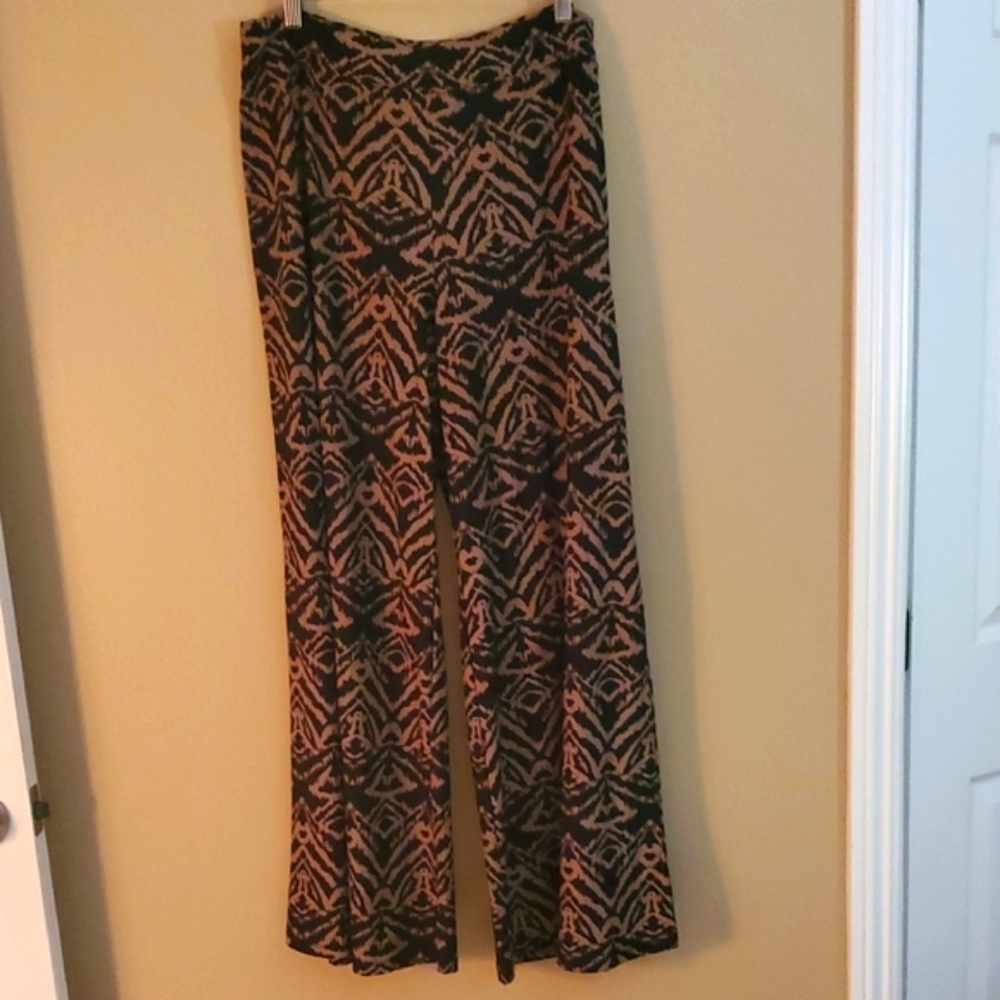 French Laundry Black and Brown Wide Leg Pants